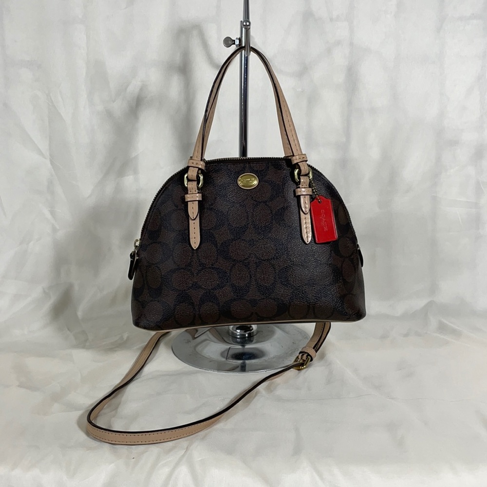 Coach F32584 Brown/Tan Coated Canvas Satchel